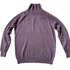 Luxury Cashmere-Feel Turtleneck Sweater | Smoky Plum, Business Capsule, S, M New